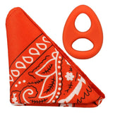 Doc Johnson Rock Solid The Code Silicone Cock Ring with Bandana Red Set Fisting