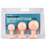 Doc Johnson The Classic Round Butt Plug Set of 3 Vanilla Anal Training