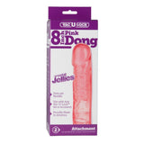 Doc Johnson Vac-U-Lock Crystal Jellie 8" Pink Dong Strap-On Attachment