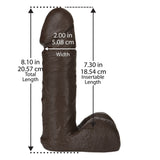 Doc Johnson Vac-U-Lock Realistic 8" Cock Attachment Black Penis Strap-On Dildo Sex Toy