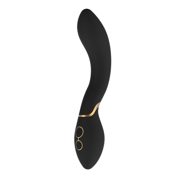 Dream Toys Elite Josephine Curved G-Spot Black Gold Vibrator Orgasm Sex Toy