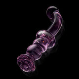 Dream Toys Glaze Pink Glass Rosebud Curved G-Spot Dildo Rose Massager Love Probe Wand Temperature Play Sex Toy