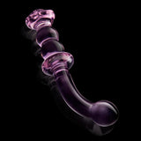 Dream Toys Glaze Pink Glass Rosebud Curved G-Spot Dildo Rose Massager Love Probe Wand Temperature Play Sex Toy