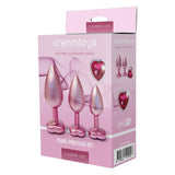 Dream Toys Gleaming Love Pearl Pink Jewel Butt Plug Set 3 Size Heart Gem Anal Training Kit