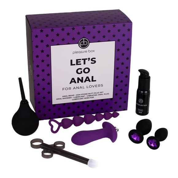 Pleasure Box Let's Go Anal Sex Toy Kit Butt Plug Beads Lube Play Set