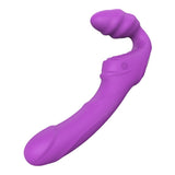 Dream Toys Vibes of Love Double Dipper Vibrating Strapless Strap-On Dildo Couples Sex Toy