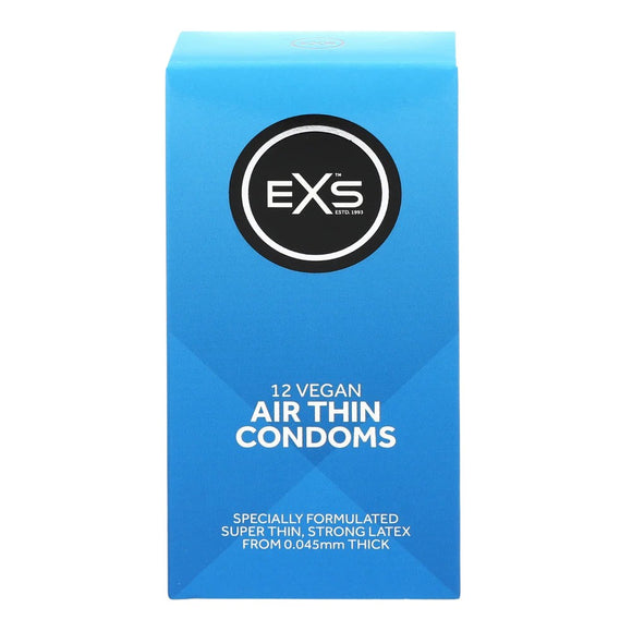 EXS Air Thin Condoms 12 Pack Sensitive Safe Sex Protection Vegan Latex