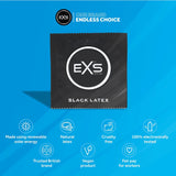 EXS Black Latex Condoms 12 Pack Lubricated Natural Premium Safe Sex Protection