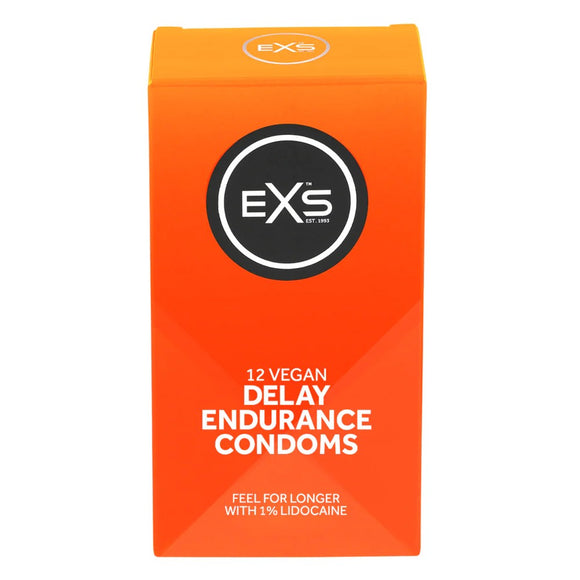 EXS Delay Endurance Condoms 12 Pack Stamina Safe Sex Protection Vegan