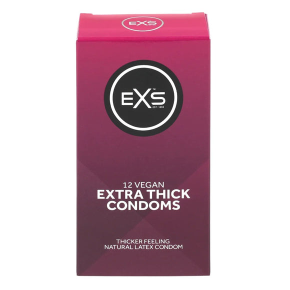 EXS Extra Thick Condoms 12 Pack Reliable Safe Sex Protection Vegan