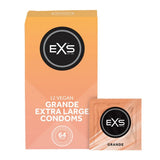 EXS Grande Extra Large Condoms 12 Pack Vegan Safe Sex XL Prophylactics