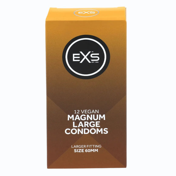 EXS Magnum Large Condoms 12 Pack XL Size Safe Sex Protection Vegan