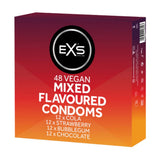  EXS Mixed Flavour Condoms 48 Pack Assorted Safe Sex Protection Vegan