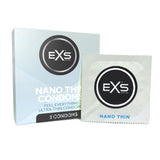 EXS Nano Thin Condoms 3 Pack Sensation Safe Sex Protection Vegan
