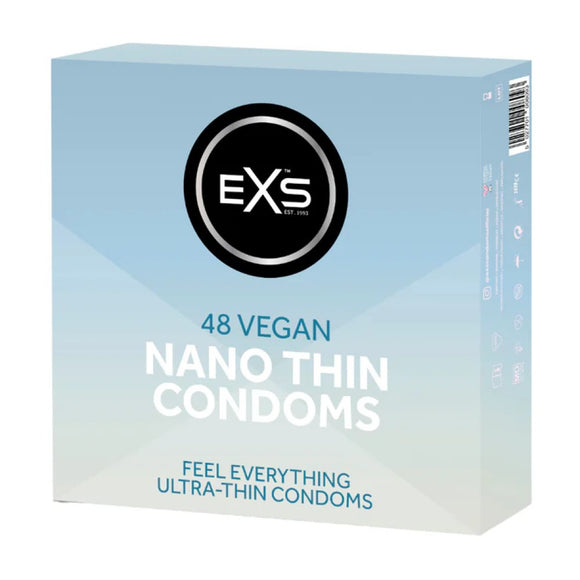 EXS Nano Thin Condoms 48 Pack Sensation Safe Sex Protection Vegan