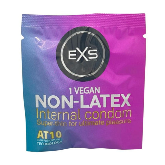 EXS Non-Latex Internal Condom 1 Pack Vegan Super Thin Safe Sex Protection