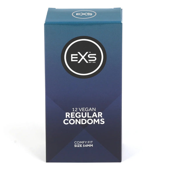 EXS Regular Condoms 12 Pack Comfy Fit Safe Sex Protection Vegan Latex