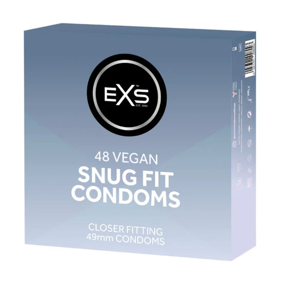 EXS Snug Fit Condoms 48 Pack Secure Safe Sex Protection Natural Vegan
