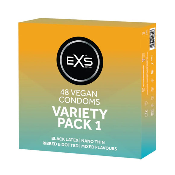 EXS Variety Pack 1 Condoms 48 Assorted Safe Sex Protection Mixed Box