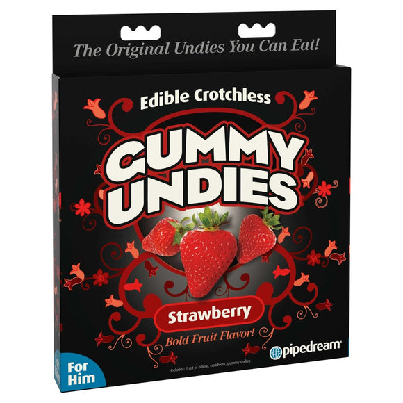 Edible Crotchless Gummy Undies For Him Strawberry Flavour Sexy Male Pants
