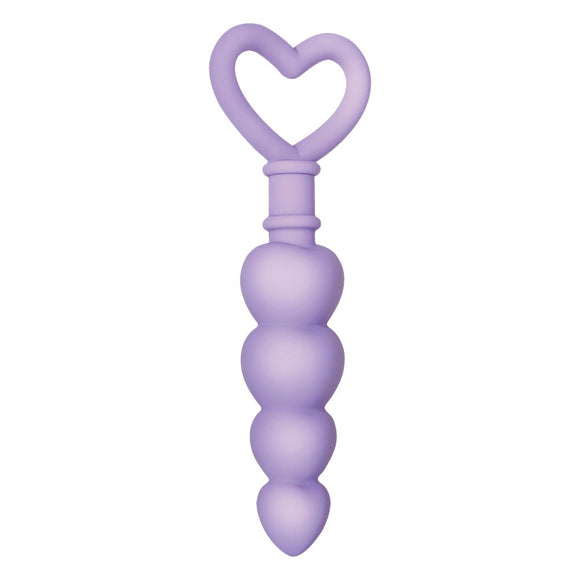Evolved Sweet Treat Purple Heart Anal Beads Butt Plug Cute Back Door Fun Sex Toy