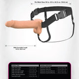Fantasy X-Tensions Elite 8" Vibrating Hollow Silicone Strap-On Dual Density Dildo Light Skin Sex Toy