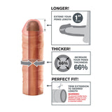 Fantasy X-tensions Mega 1" Extension Light Skin Penis Sleeve Realistic Cock Sheath