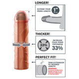 Fantasy X-tensions Perfect 1" Penis Extension Sleeve Realistic Light Skin Cock Sheath