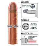 Fantasy X-tensions Perfect 2" Extension Penis Sleeve Realistic Light Skin Cock Sheath