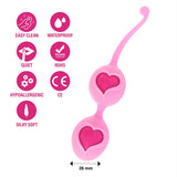 FeelzToys Desi Pink Soft Silicone Jiggle Balls Love Heart Kegel Pelvic Floor Exercise Orgasm Training Sex Toy