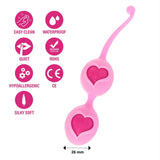 FeelzToys Desi Pink Soft Silicone Jiggle Balls Love Heart Kegel Pelvic Floor Exercise Orgasm Training Sex Toy