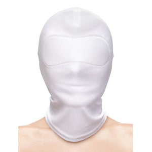 Fetish & Fashion Closed Bondage Hood White BDSM Sensory Play Head Mask