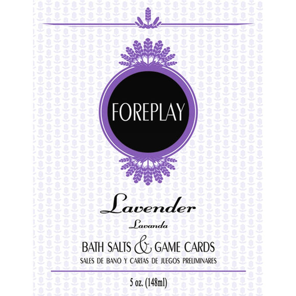 Foreplay Bath Salts Lavender Scent Game Cards Erotic Couples Tub Play