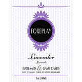 Foreplay Bath Salts Lavender Scent Game Cards Erotic Couples Tub Play