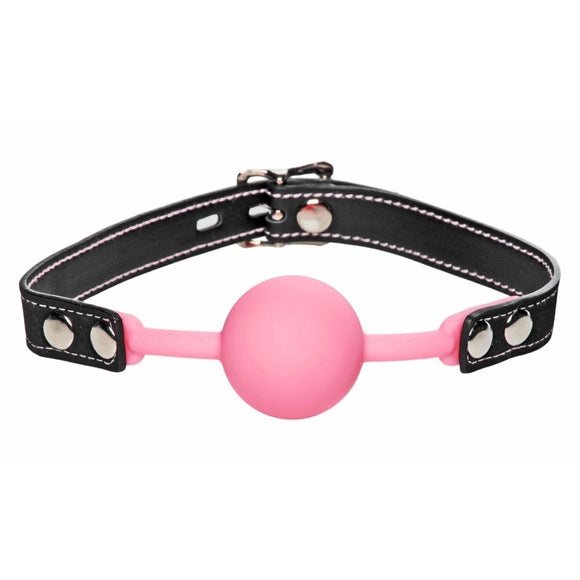 Frisky Glow Gag Glow in the Dark Pink Silicone Ball Mouth Gag Bondage Play