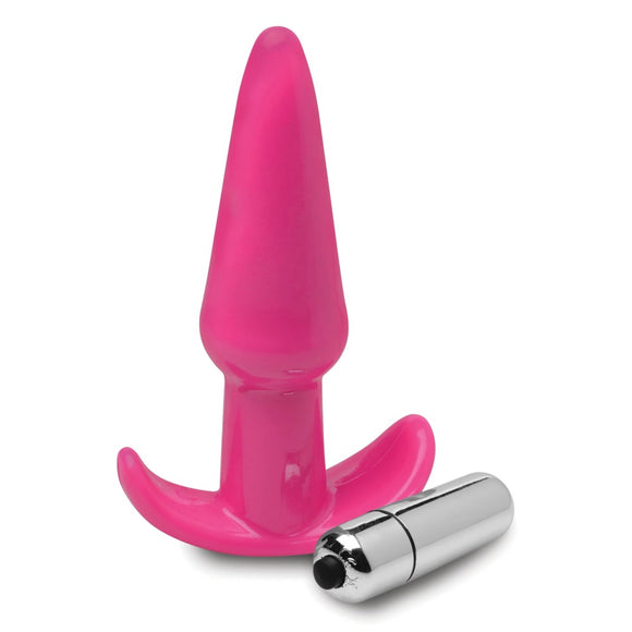 Frisky Thrilling Pink Smooth Butt Plug Vibrating Bullet Anal Sex Toy