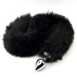 Furry Fantasy Black Panther Tail Butt Plug Teardrop Animal Faux Fur Anal Sex Toy