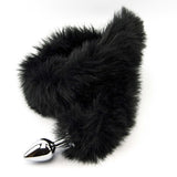 Furry Fantasy Black Panther Tail Butt Plug Teardrop Animal Faux Fur Anal Sex Toy