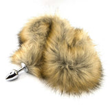 Furry Fantasy Red Fox Tail Butt Plug Tear Drop Animal Play Faux Fur Anal Sex Toy