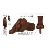 Gender X Backdoor Bash Masturbator Dark Brown Realistic Penis Anal Stroker Gay Sex Toy