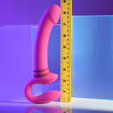 Gender X Sharing Is Caring Strapless Strap-On Pink Dildo Vibrator Couples Sex Toy