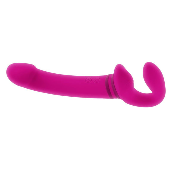 Gender X Sharing Is Caring Strapless Strap-On Pink Dildo Vibrator Couples Sex Toy