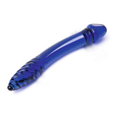 Gläs 11" Double-Sided Blue Glass Dildo G-Spot P-Spot Stimulation Wand Sex Toy