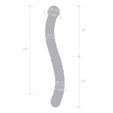 Gläs 11" Double Ended Handblown Glass Pelvic Wand Curved Dildo Sex Toy