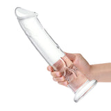 Gläs 12" Glass Dildo Realistic Clear Penis with Veins Sensory Play Sex Toy