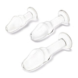 Gläs 3PC Helmet Head Handblown Glass Anal Training Kit 3 Size Butt Plug Set Sex Toy
