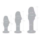 Gläs 3PC Helmet Head Handblown Glass Anal Training Kit 3 Size Butt Plug Set Sex Toy