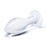 Gläs 4" Classic Glass Butt Plug Clear Teardrop Shape Anal Play Sex Toy