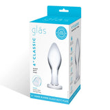 Gläs 4" Classic Glass Butt Plug Clear Teardrop Shape Anal Play Sex Toy