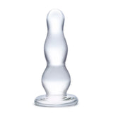 Gläs 4" Glass Butt Plug Clear Anal Bead Beginners Sensory Play Sex Toy